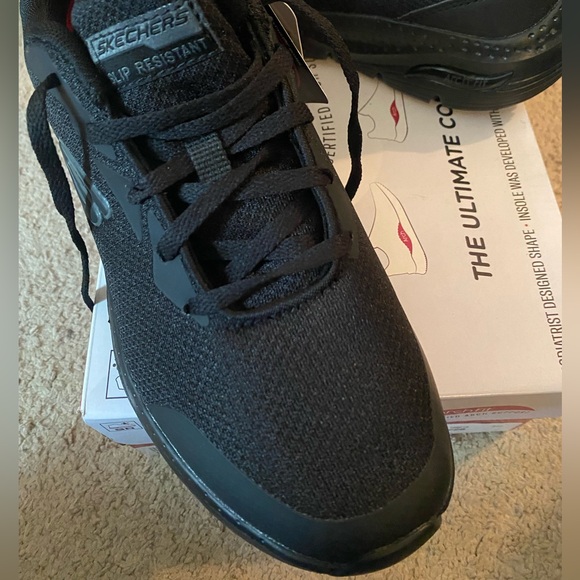 NEW Skechers Slip Resistant Arc Fit Work Footwear Women’s Black Size 8.5 - Picture 10 of 12